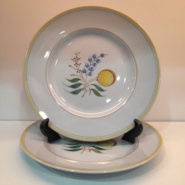 Read more about the article Arabia of Finland Windflower Dinner Plates 10.5″D Hand Painted (Set of 2)