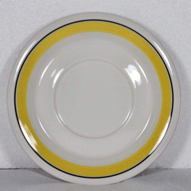 Read more about the article Arabia Finland Faenza Yellow Stripe Saucer 6 5/8 inch Diameter