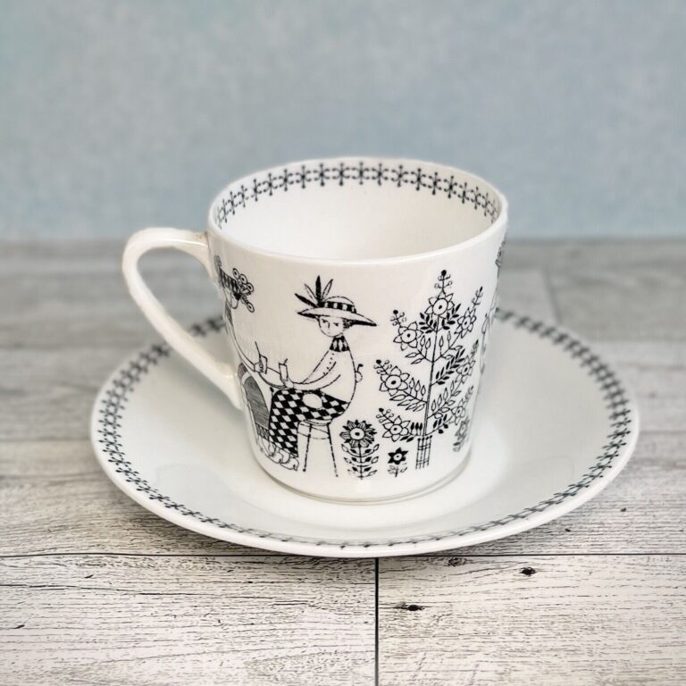 Read more about the article Vintage ARABIA Finland Emilia Cup Saucer Set Raija Uosikkinen illustration Art