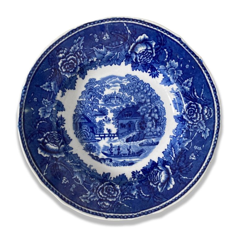 Read more about the article Arabia Finland Landscape Flow Blue Transferware Porcelain Bowl Vintage c. 1950s