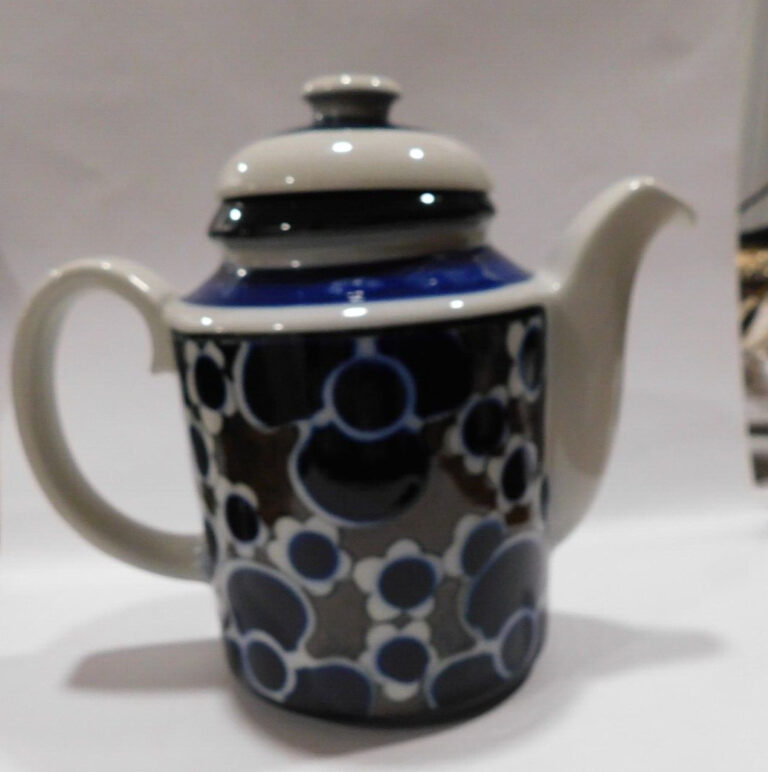 Read more about the article Vintage Arabia Finland SAARA 6 Cup Coffee/Teapot Cobalt Blue