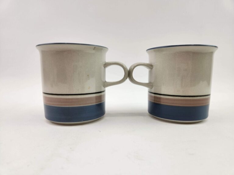 Read more about the article Set of 2 Arabia of Finland Uhtua Mug Replacement Blue Brown Gray Tones Nordic