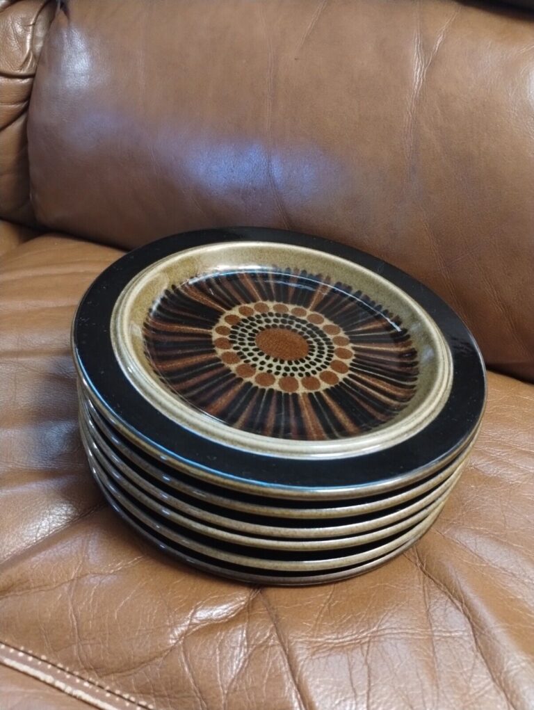 Read more about the article Set of 6 Vintage Mid Century Modern Arabia Kosmos Salad Plates 8″ READ