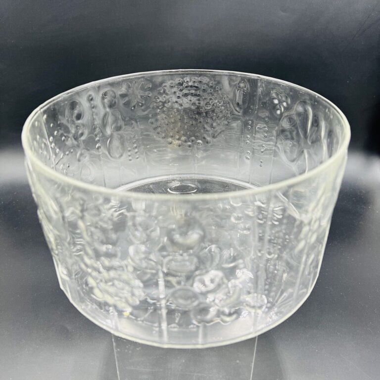 Read more about the article Vintage Nuutajarvi Iittala Arabia Finland Oiva Toikka Clear Glass Flora Bowl 7.5