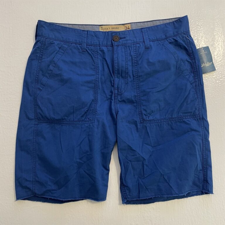 Read more about the article NWT Lucky Brand 34 x 9″ Blue Large Front Pocket Raw Hem Ripstop Shorts
