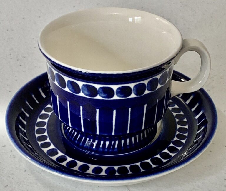 Read more about the article Arabia Finland Valencia Coffee Espresso Cup and Saucer Ulla Procope Mid Century