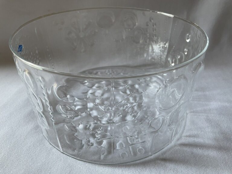 Read more about the article VINTAGE Nuutajarvi Iittala Arabia Finland Oiva Toikka Clear Glass Flora Bowl