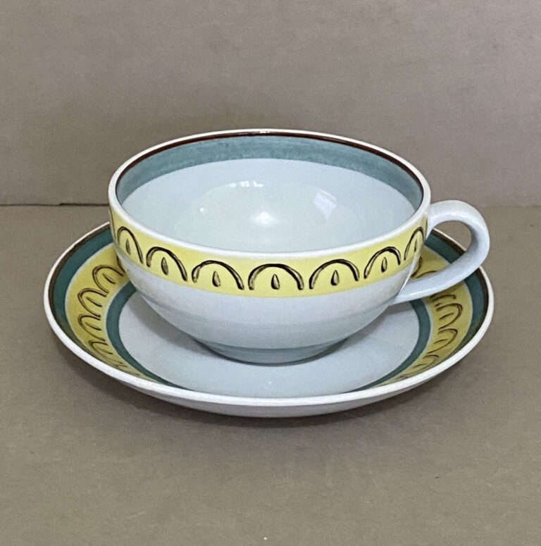 Read more about the article Vintage Arabia of Finland CROWN BAND Flat Cup and Saucer – Made 1955-1970