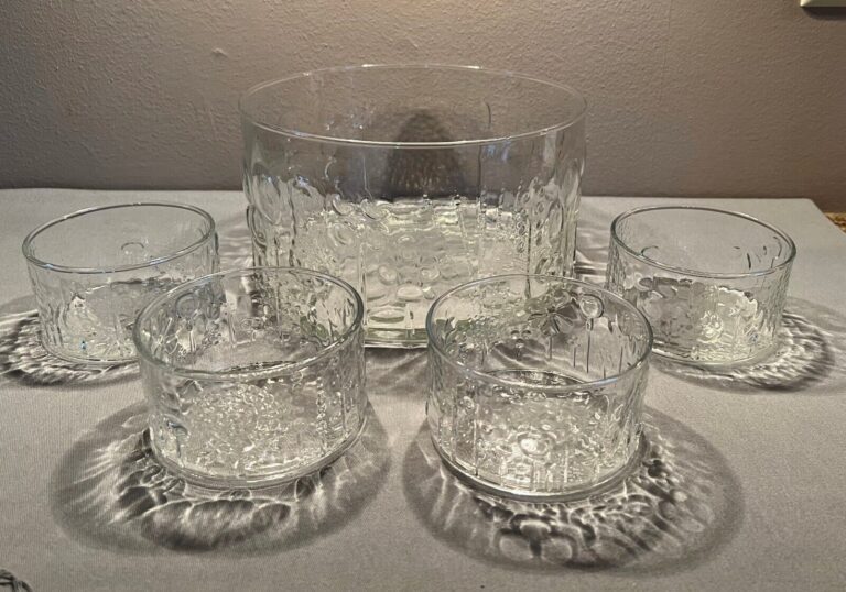 Read more about the article Vtg 1960’S OIVA TOIKKA FLORA Glass Salad Bowl Set IITTALA ARABIA MCM Finland