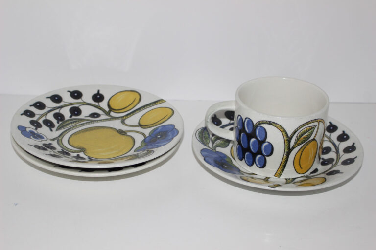 Read more about the article VINTAGE ARABIA FINLAND PARATIISI CUP and 3 SAUCERS