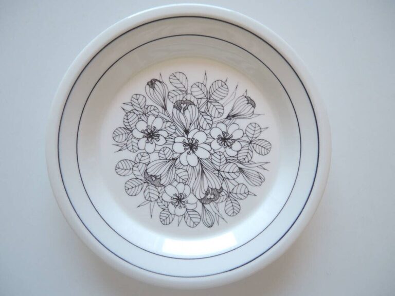 Read more about the article 【Vintage】【NEW】ARABIA FINLAND Krokus 17cm BW plate  Esteri Tomula