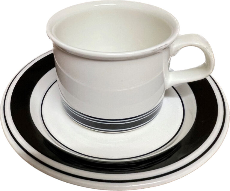 Read more about the article Arabia Finland Faenza Cup and Saucer Tea Black Stripe Peter Winquist