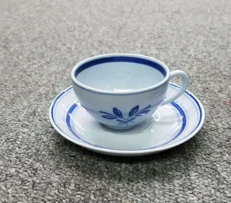 Read more about the article Arabia blue-and-white flower demitasse  made in Finland Vintage