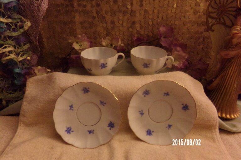 Read more about the article Arabia Finland saucer and tea cup set of 2 blue rose pattern #63
