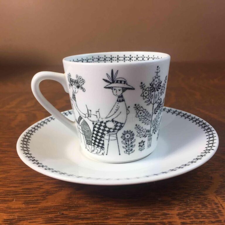 Read more about the article Vintage Arabia Finland Emilia Demitasse Tea Coffee Cup and Saucer Raija Uosikkinen