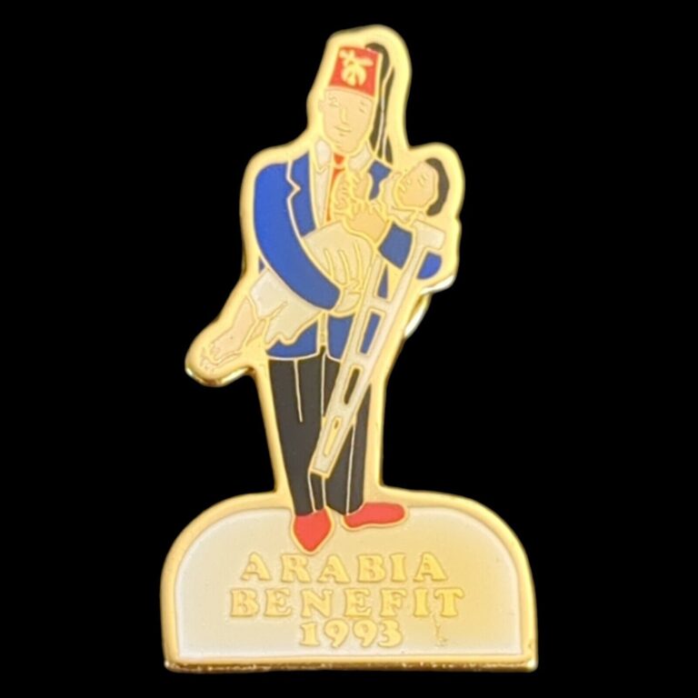 Read more about the article Arabia Benefit 1993 Lapel Hat Pin Shriners Parade Fez Children Hospital