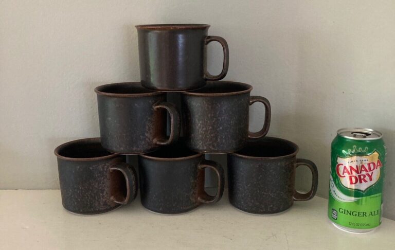 Read more about the article LOT 6 Arabia of Finland RUSKA large coffee tea beer mugs 4″ d x 3-3/8″ t