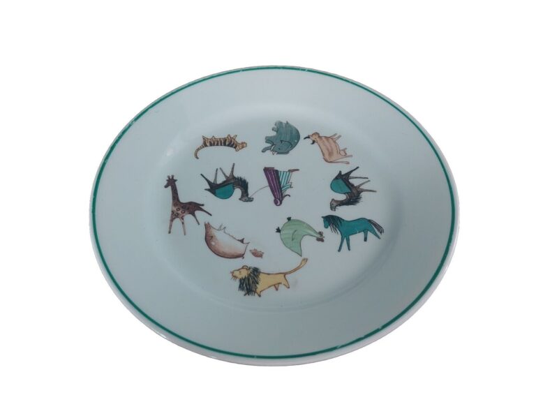 Read more about the article Vintage Arabia Finland Plate Zoo Animals on Parade Anja Jurrikkala 50s