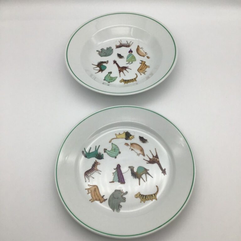 Read more about the article Arabia Finland Zoo Parade Of Animals Childs Bowl and Plate Set MCM 1960s