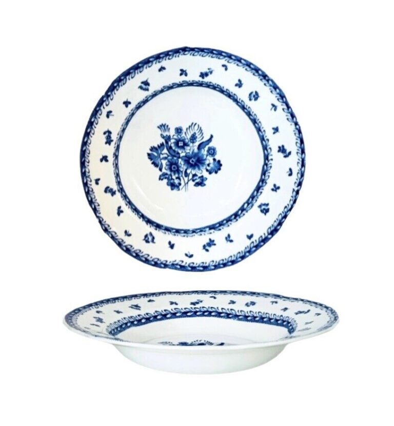 Read more about the article Vintage Arabia Finland FINN FLOWER BLUE White Scalloped 7 5/8″ Rim Soup Bowl NEW
