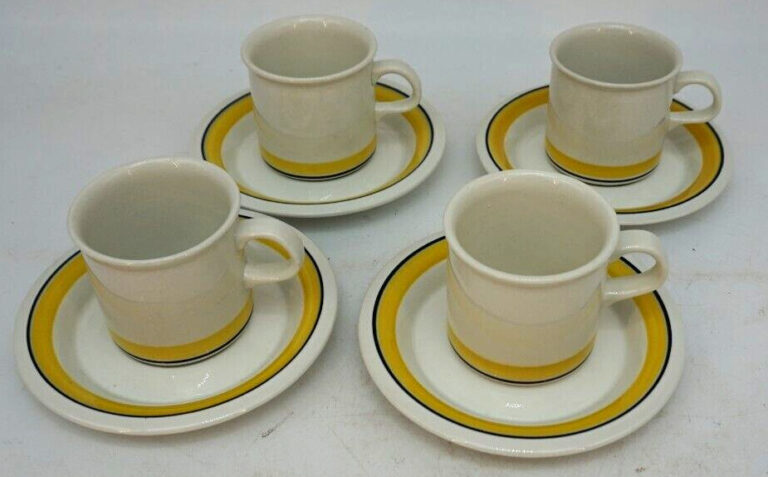 Read more about the article Arabia Finland Faenza Yellow Espresso Demitasse Cups Set of 4