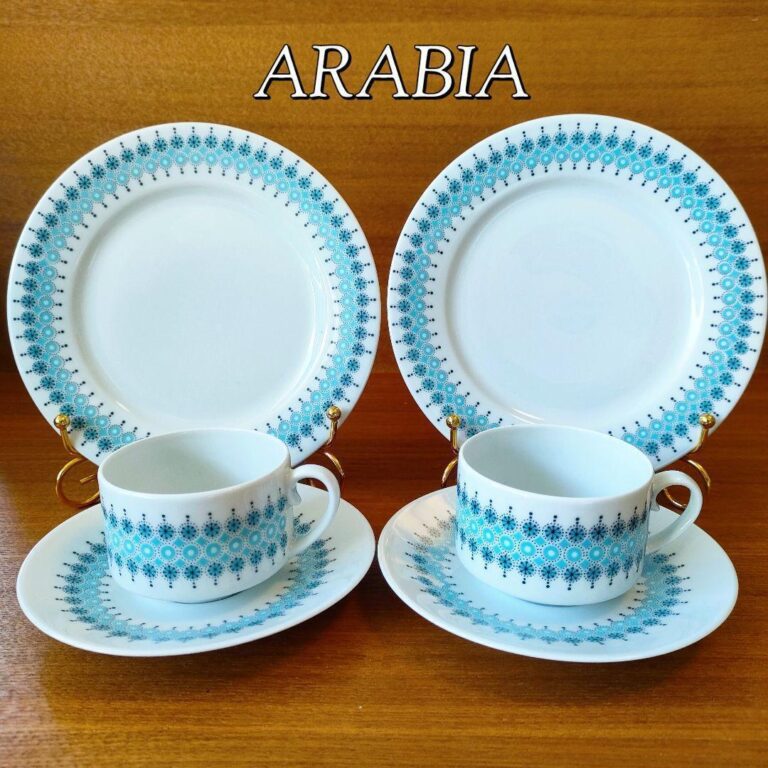 Read more about the article Extreme Arabia Louhi Cup Saucer Plate Trio Set Rare Item Finland Snowflake Laiya