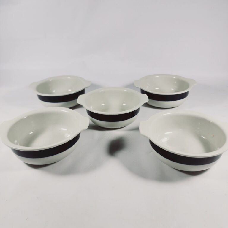 Read more about the article 💥RARE ARABIA FINLAND ANEMONE BLUE GRAY LUGGED CEREAL BOWLS SET OF 5 Free Ship