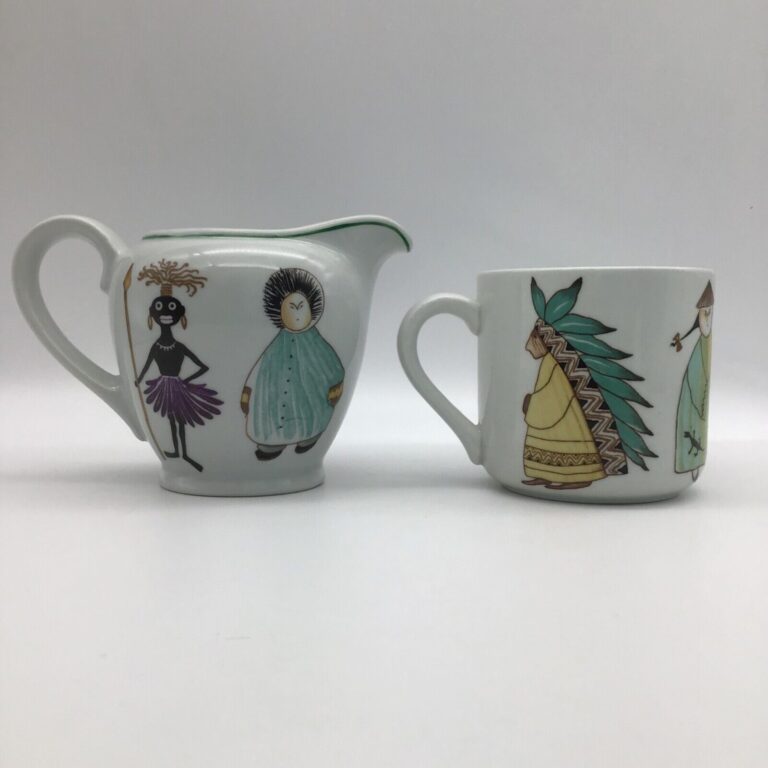 Read more about the article Arabia Finland Parade Of People Of The World Childs Creamer and Cup Set 1960s