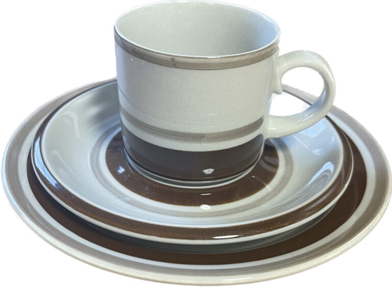 Read more about the article Arabia Finland Pirtti Cup and Saucer and Bread Plate Vintage Porcelain