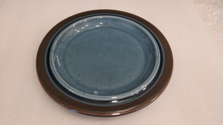 Read more about the article Arabia Finland MERI BLUE 8″ Salad Plate with Brown border mid century 1967-1969
