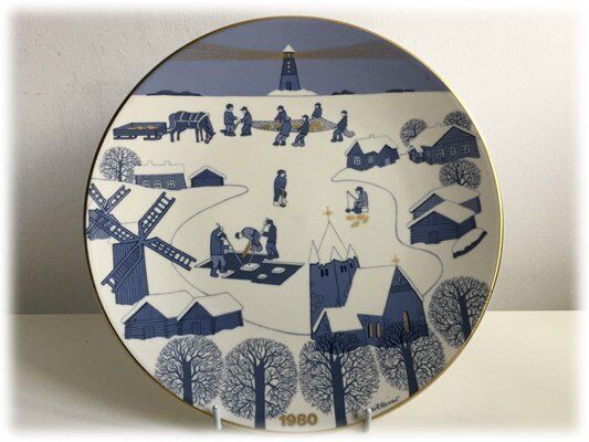 Read more about the article Arabia/Arabia/Raiya Uosikkinen/Christmas Year Plate 1980 With Box Domestic
