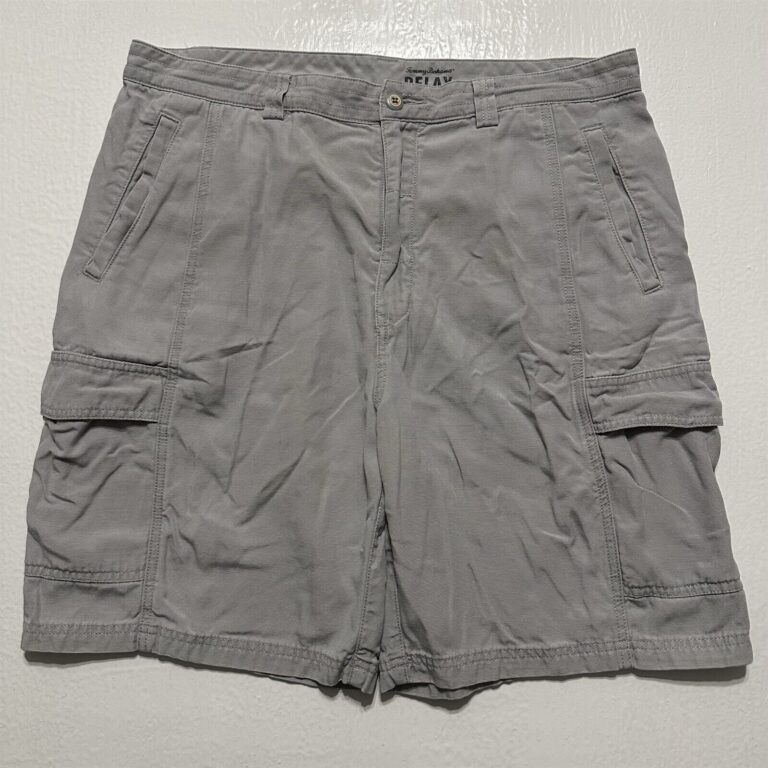 Read more about the article Tommy Bahama 38 x 9″ Light Gray Tencel Blend Canvas Casual Cargo Shorts