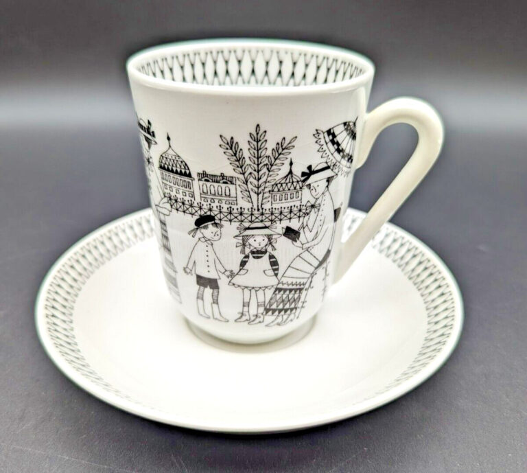 Read more about the article Rare! Arabia Finland Vintage EMILIA  Cocoa/Coffee/Tea Cup and Saucer