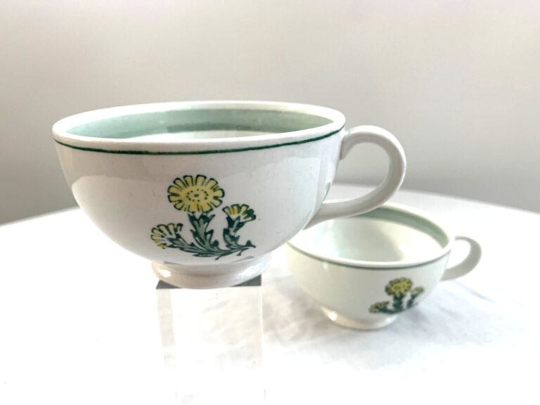 Read more about the article Arabia Finland Yellow Flower Flora Handpainted Cups Vintage Mid Century Modern 2
