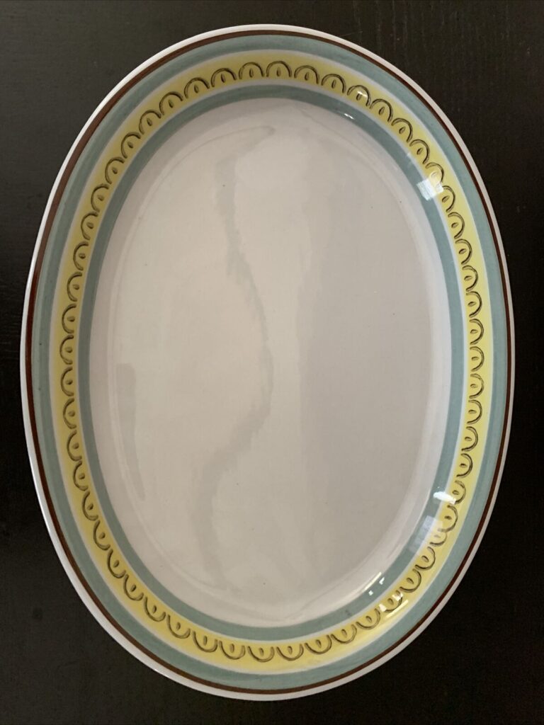 Read more about the article Arabia Finland Crown Band Oval Platter stamped Arabia Hand Painted and signed