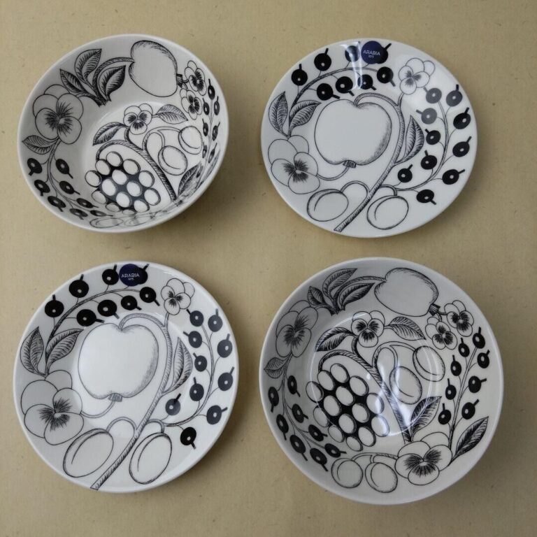 Read more about the article Arabia Paratiisi Black Bowl 13cm Plate 14cm 4 Piece Set