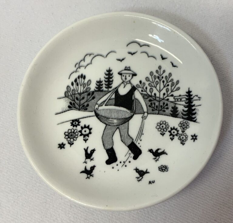 Read more about the article Vintage 1960s Emilia by ARABIA of Finland-Coaster-Feeding Birds #15- Black-White