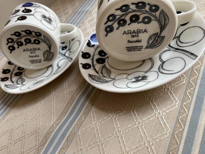 Read more about the article Arabia Set Paratiisi Black Cup Saucer Pair
