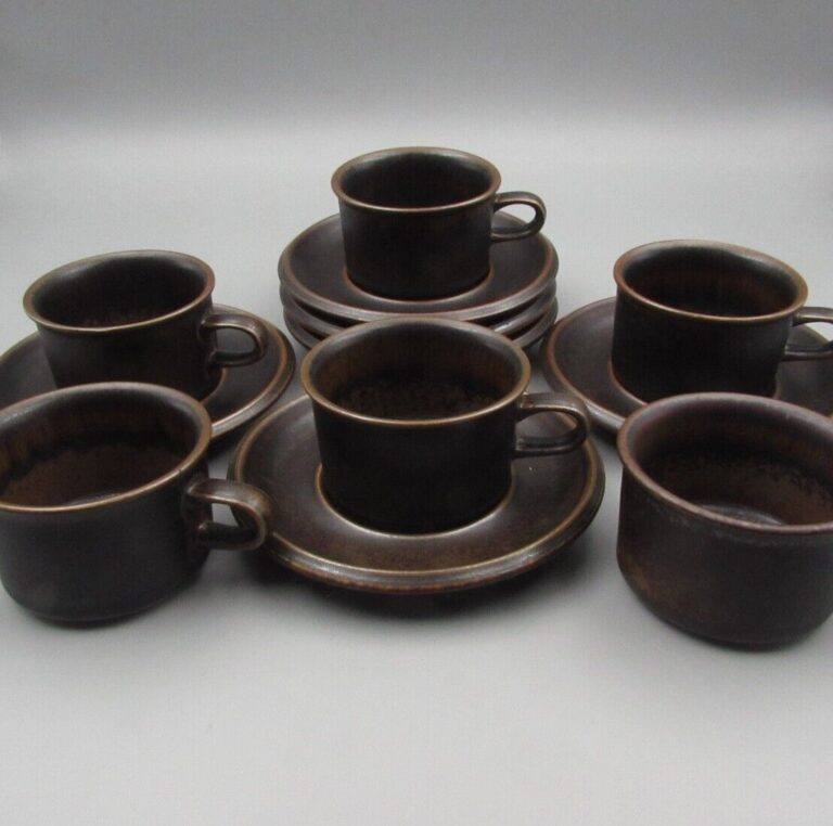 Read more about the article Vintage Arabia Finland Ruska Demitasse Cups and Saucers – Set of 6 – Ulla Procope