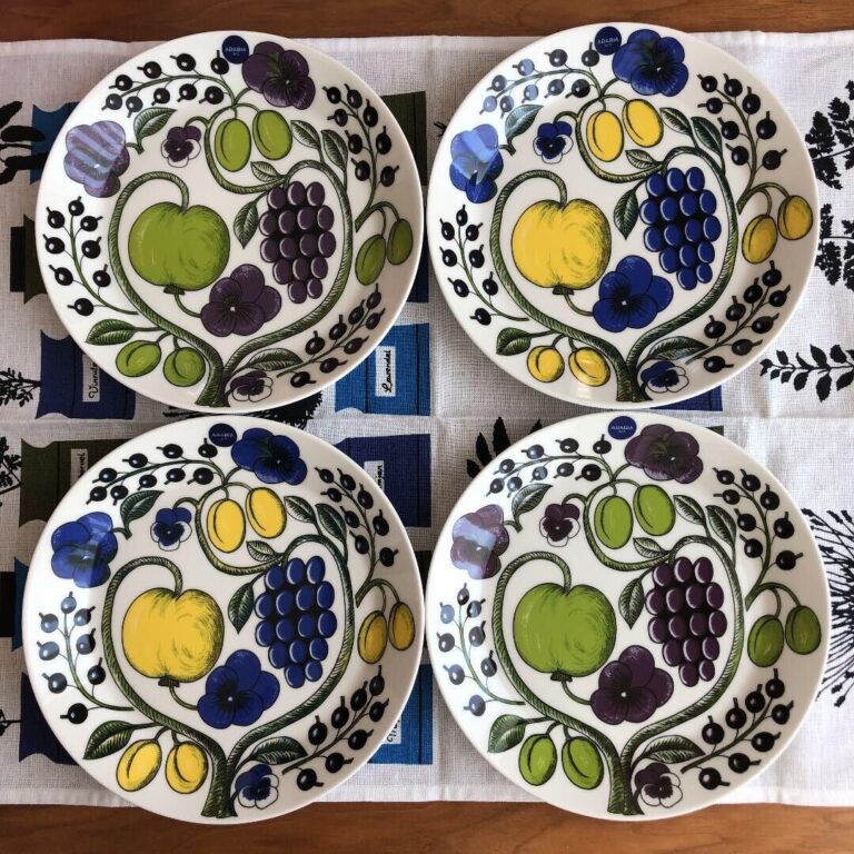 Read more about the article Arabia Paratiisi Yellow Purple Plate 20.8cm 4 Piece Set