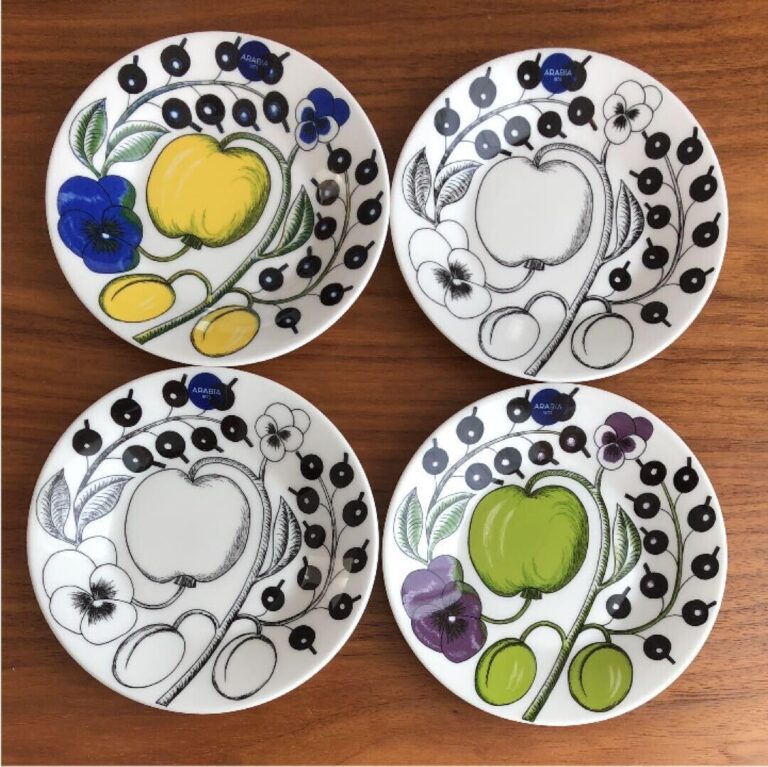 Read more about the article Arabia Paratiisi Yellow Black Purple Plate 16.5cm 4 Piece Set