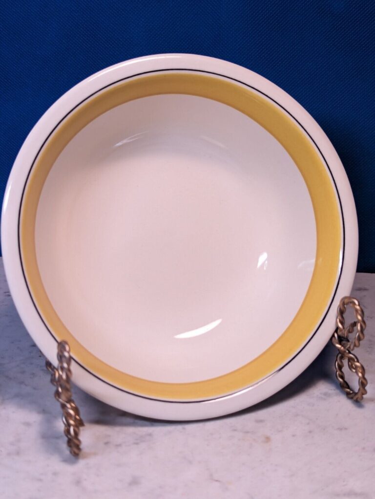 Read more about the article Arabia of Finland Cereal Bowl Faenza Yellow Black Stripe Excellent!! 6 1/4″