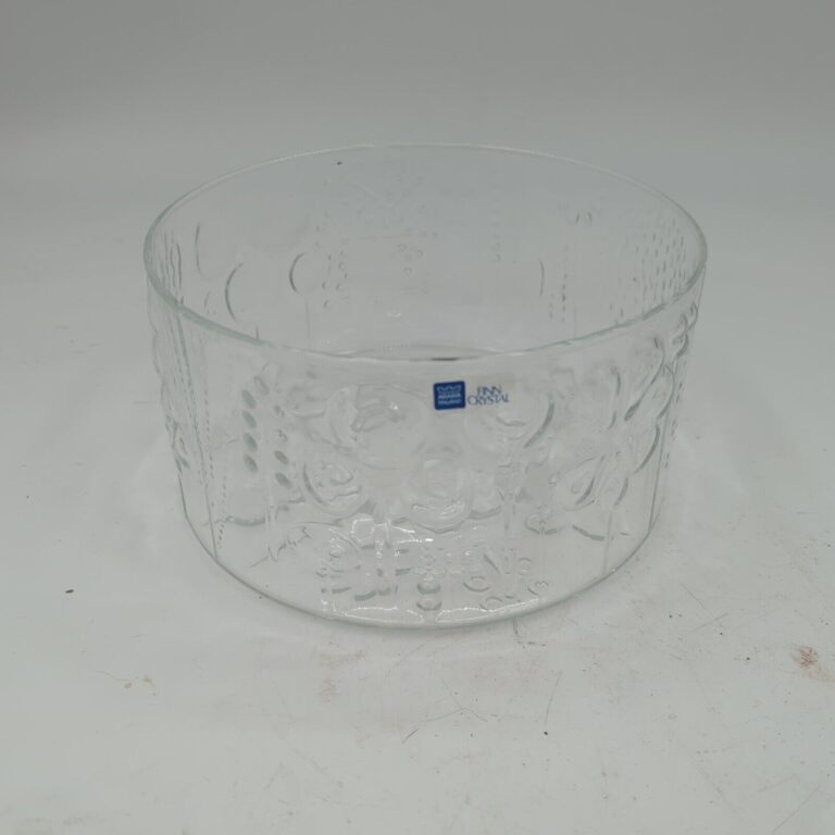 Read more about the article Vintage Nuutajarvi Iittala Arabia Finland Oiva Toikka Clear Glass Flora Bowl 7.5