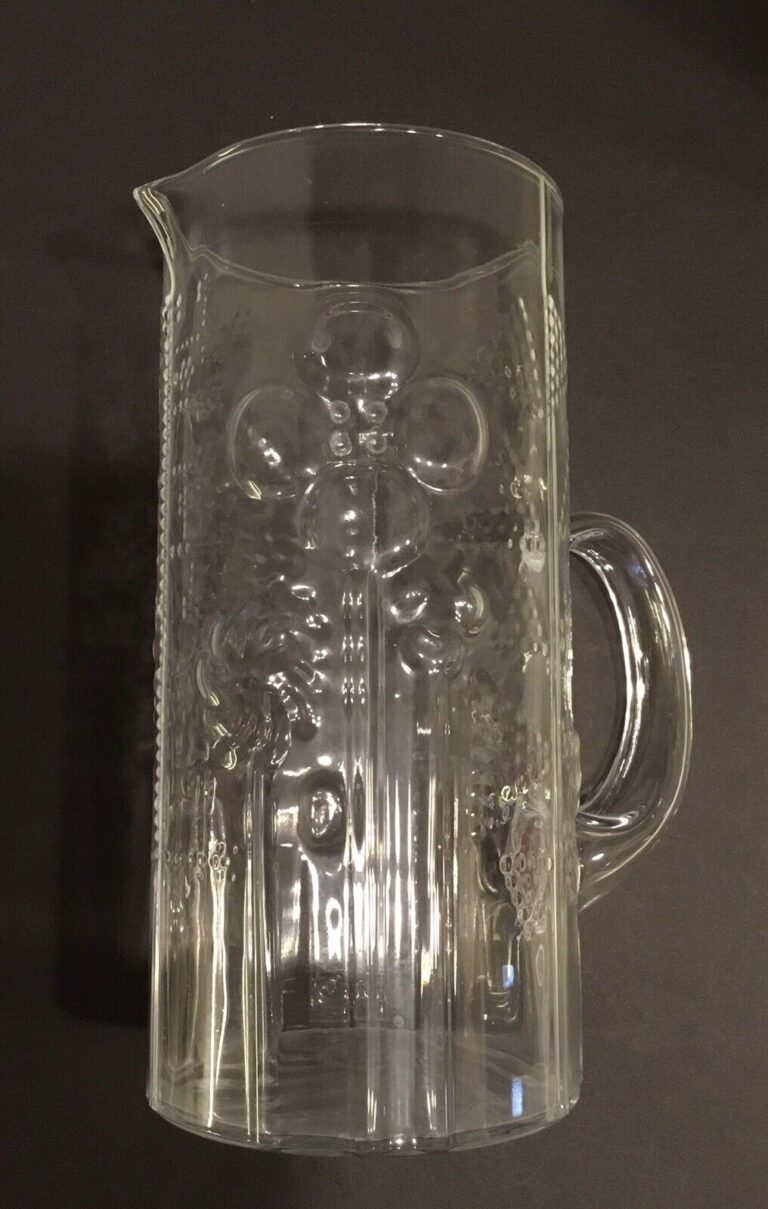 Read more about the article IITTALA Oiva Toikka Flora Clear Pitcher  1960-1990 Finland  Arabia   Pristine