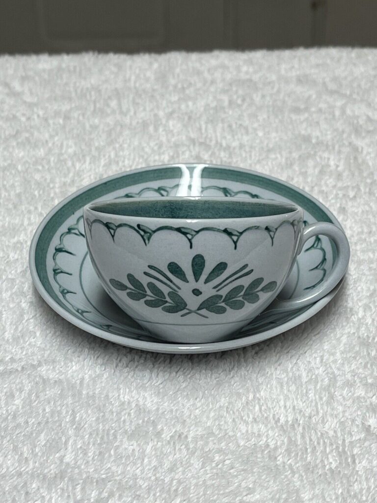 Read more about the article Arabia Green Thistle Espresso Cup And Saucer Made In Finland