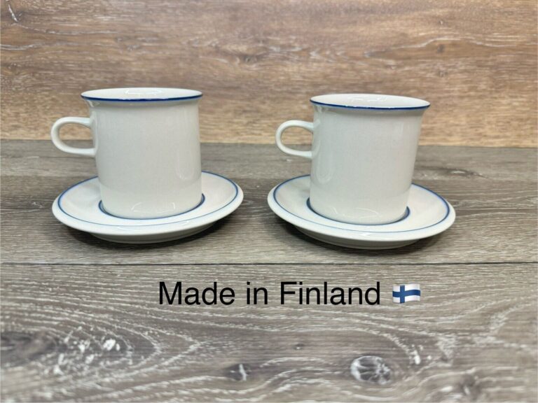 Read more about the article Vintage Arabia Finland Pottery  Saimaa  Cup And Saucer~set Of 2