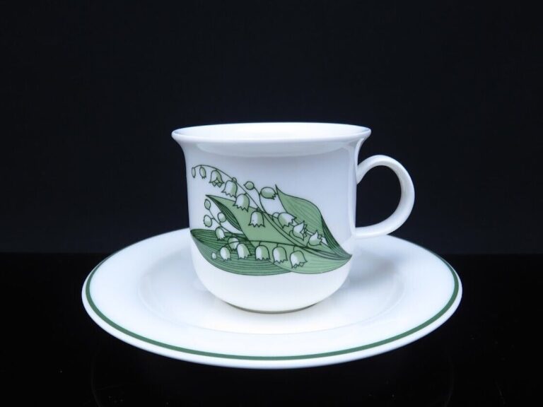 Read more about the article Arabia  Arctica Lily Of The Valley Flower Coffee Cup Saucer Inkeri Leivo