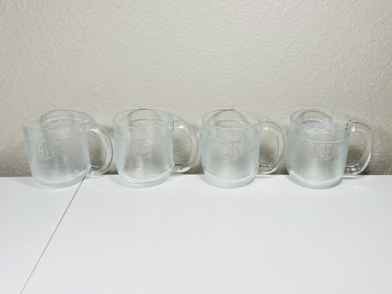 Read more about the article Arabia Crystal Krouvi 50 cl Textured Glass Beer Mug Stein Finland – set of 4