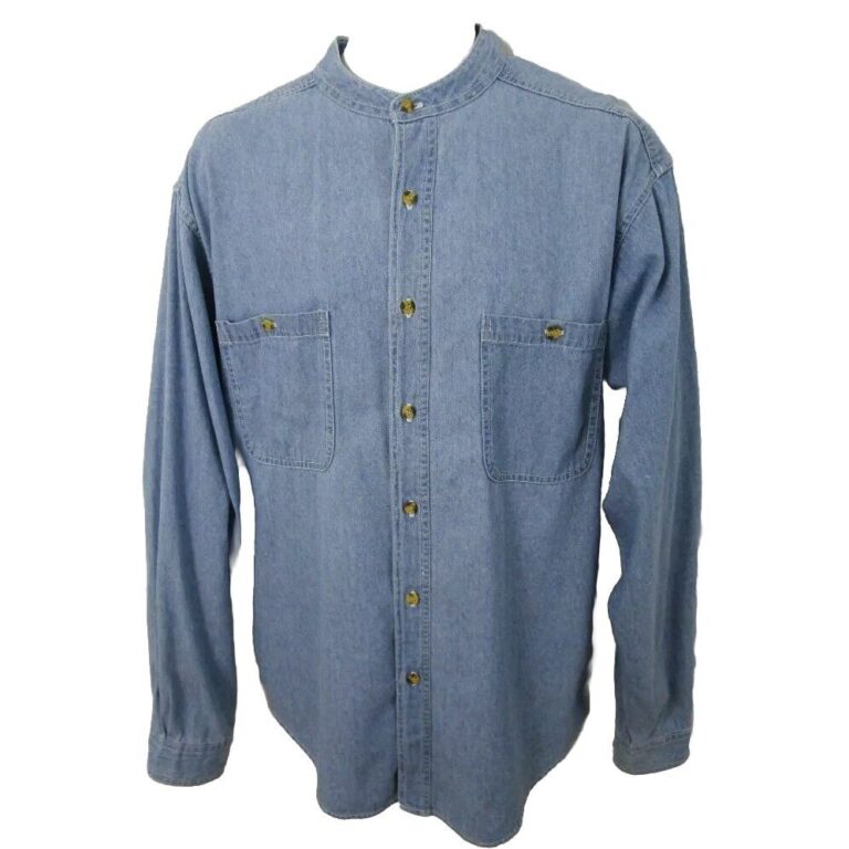 Read more about the article Vintage Blue Jean Shirt Band Collar by Alter Ego Large