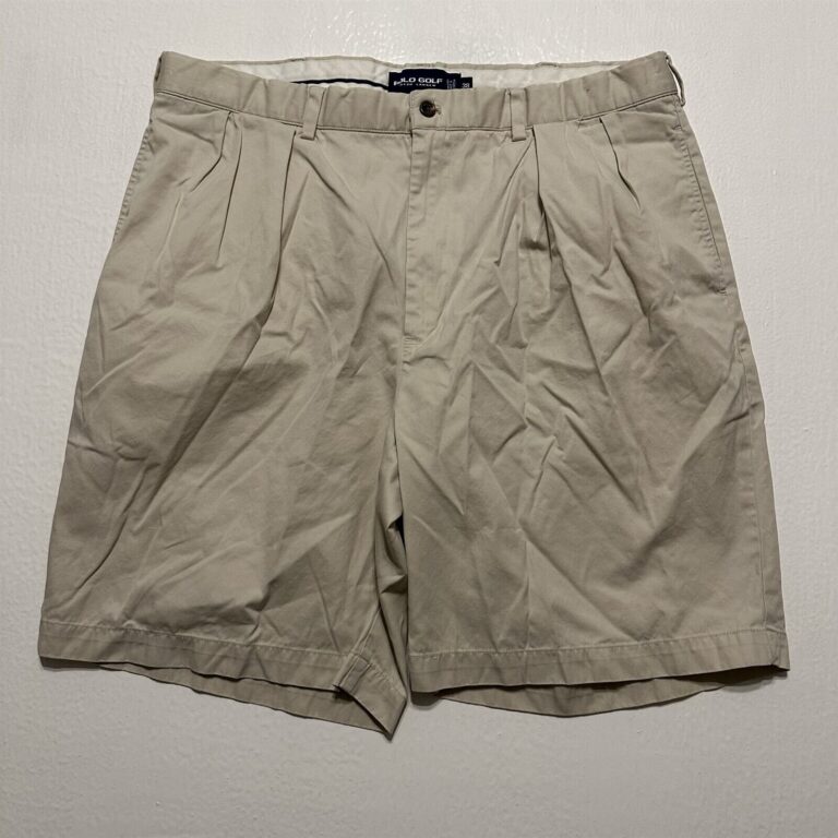 Read more about the article VTG Polo Golf 38 x 9″ Stone Pleated 100% Cotton Twill Classic Golf Short